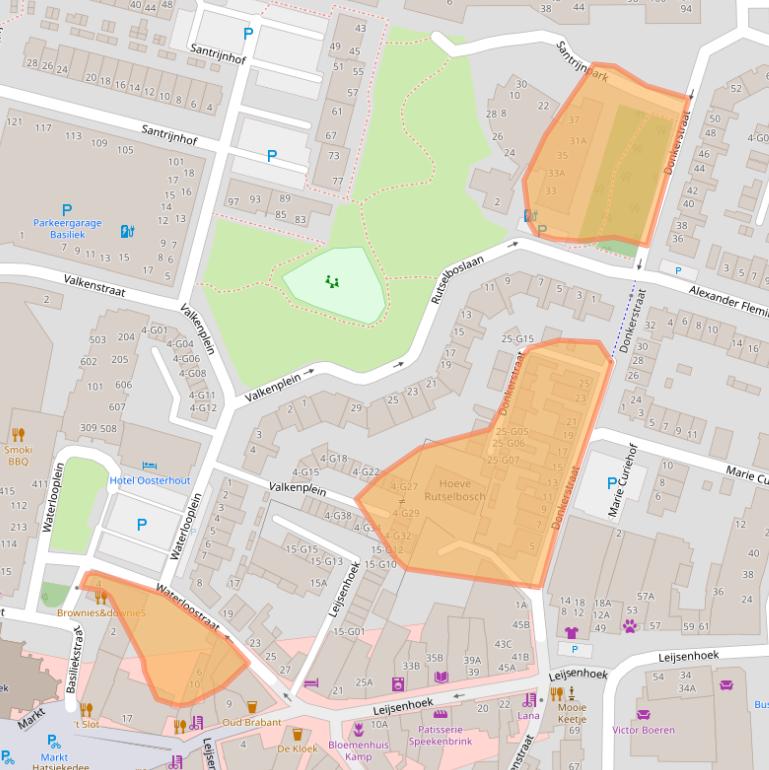 Kaart van postcodegebied 4901EK.