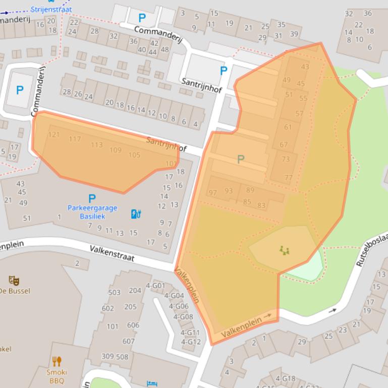 Kaart van postcodegebied 4901EZ.