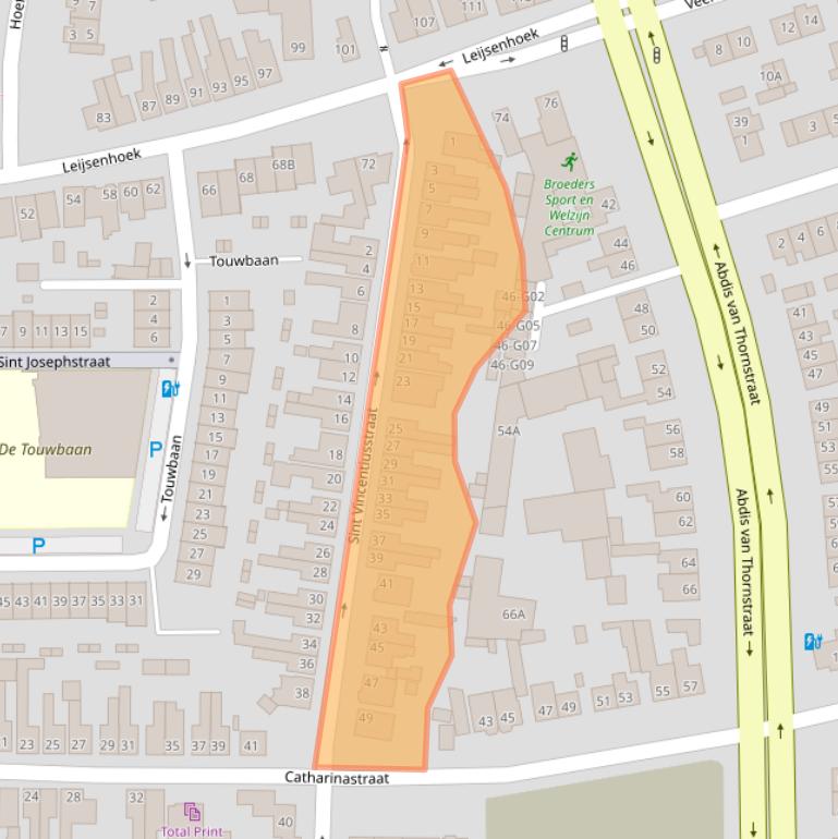 Kaart van postcodegebied 4901GH.