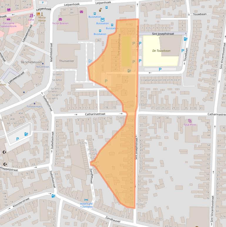 Kaart van postcodegebied 4901GN.
