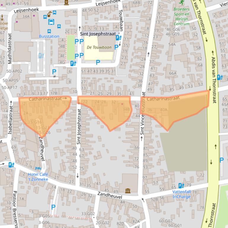 Kaart van postcodegebied 4901GR.
