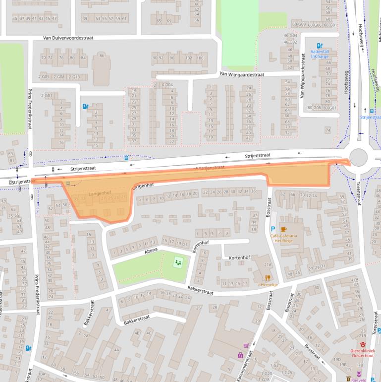 Kaart van postcodegebied 4901GW.