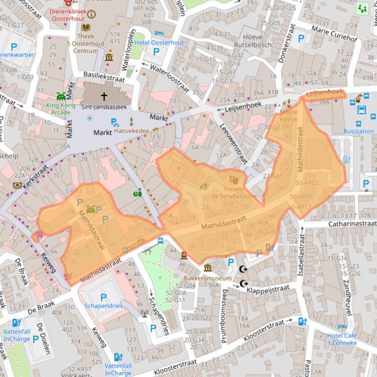 Kaart van postcodegebied 4901HC.