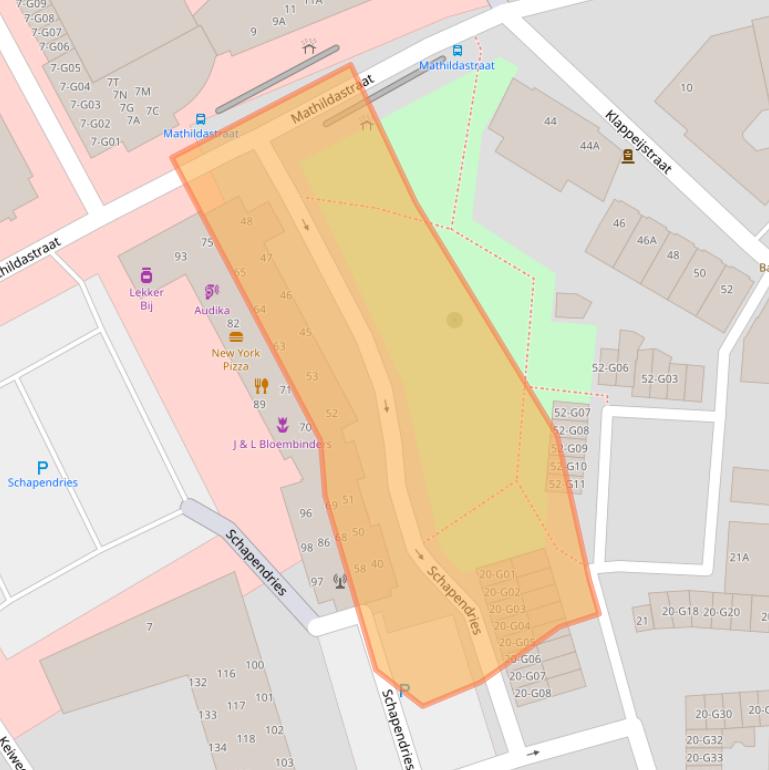 Kaart van postcodegebied 4901HJ.