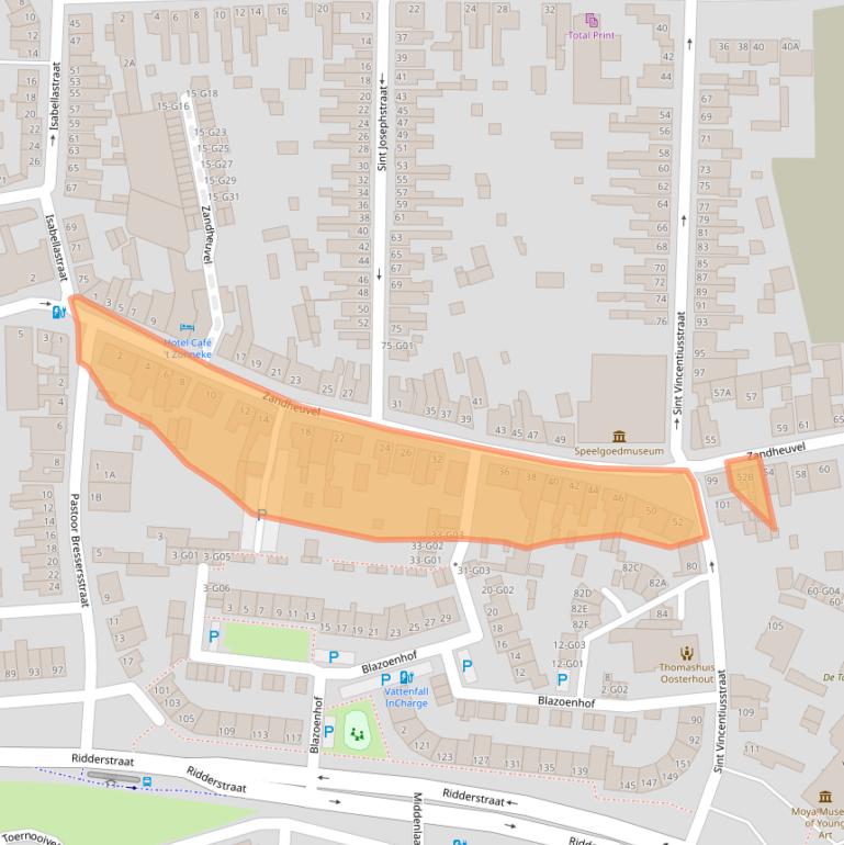 Kaart van postcodegebied 4901HW.