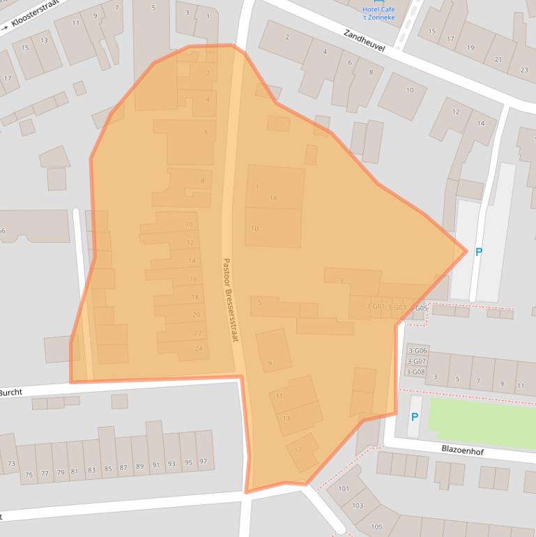 Kaart van postcodegebied 4901HZ.