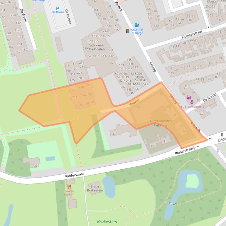 Kaart van postcodegebied 4901JC.