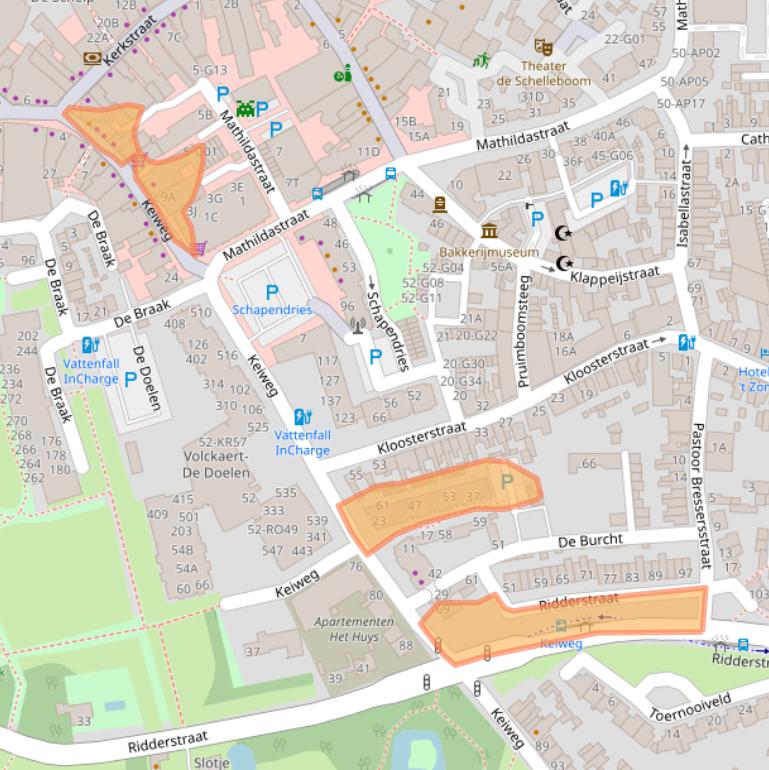 Kaart van postcodegebied 4901JD.