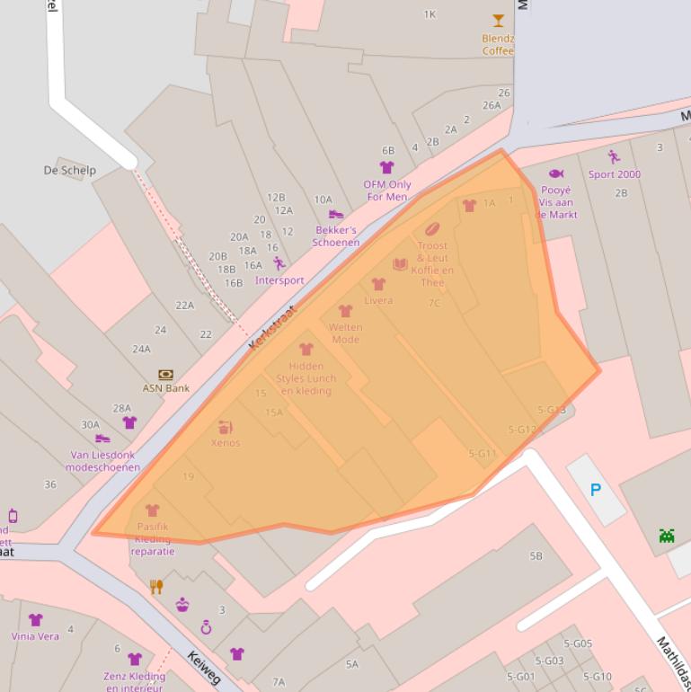 Kaart van postcodegebied 4901JE.