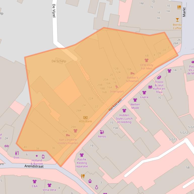 Kaart van postcodegebied 4901JG.