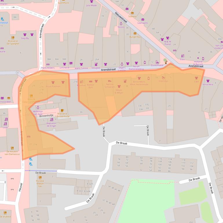 Kaart van postcodegebied 4901JJ.