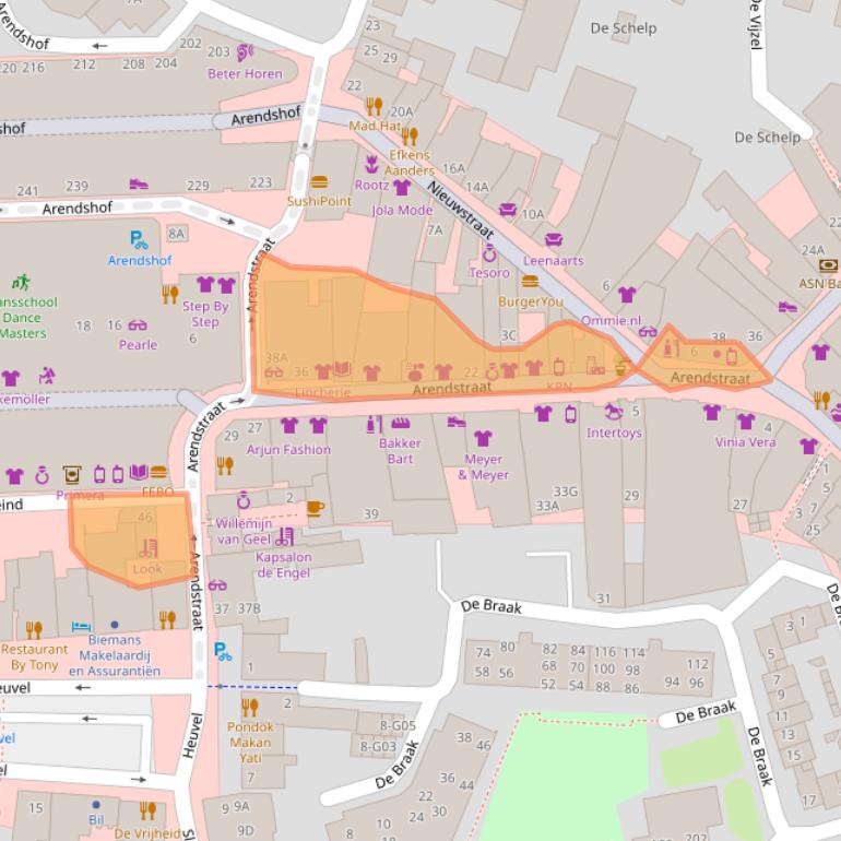 Kaart van postcodegebied 4901JK.