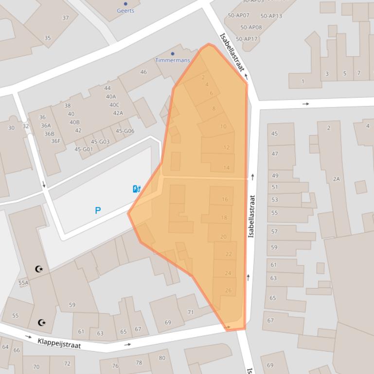 Kaart van postcodegebied 4901JS.