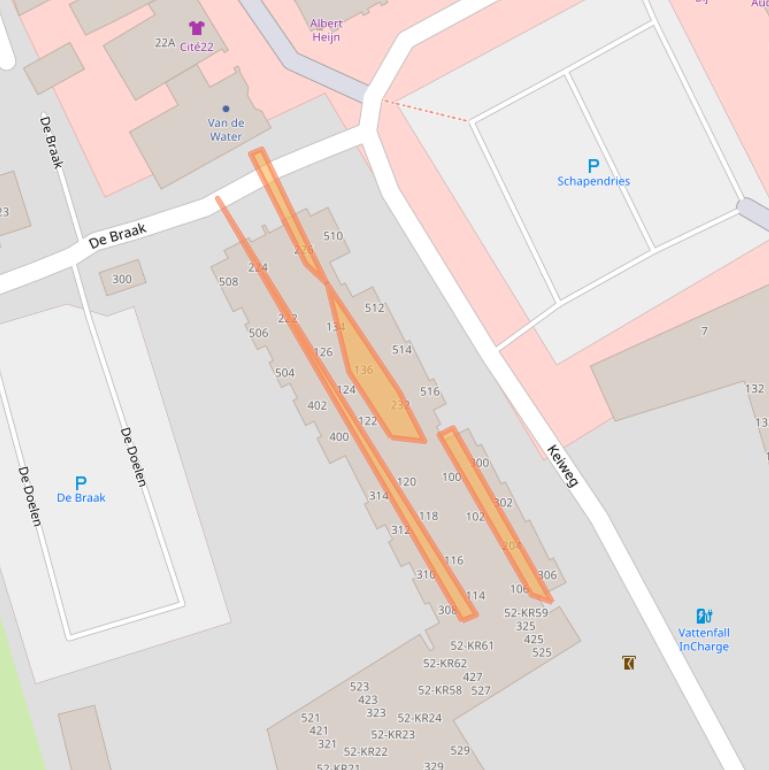 Kaart van postcodegebied 4901JW.