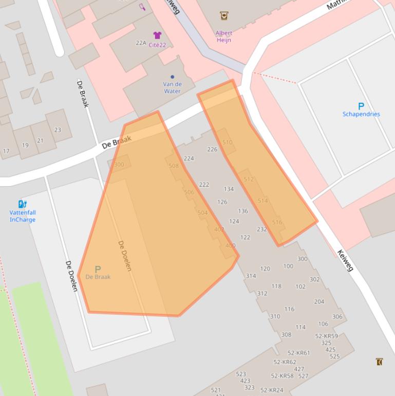 Kaart van postcodegebied 4901JZ.