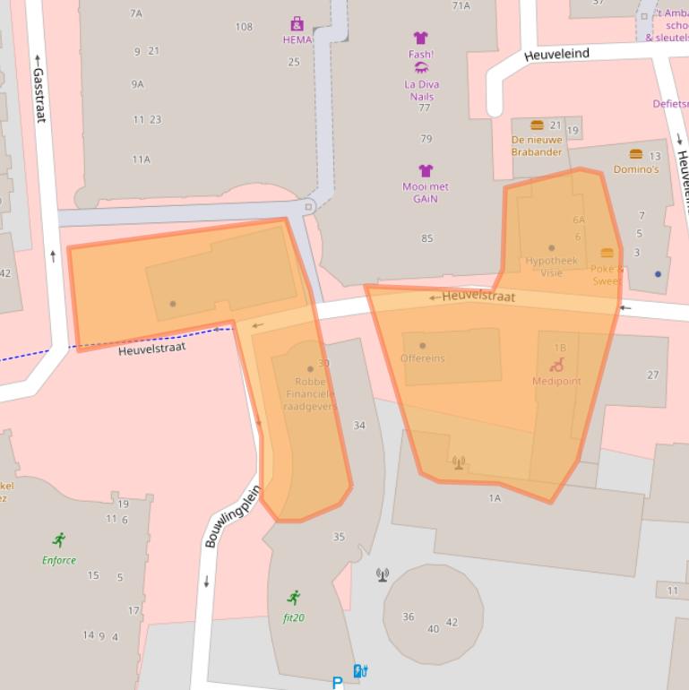 Kaart van postcodegebied 4901KD.