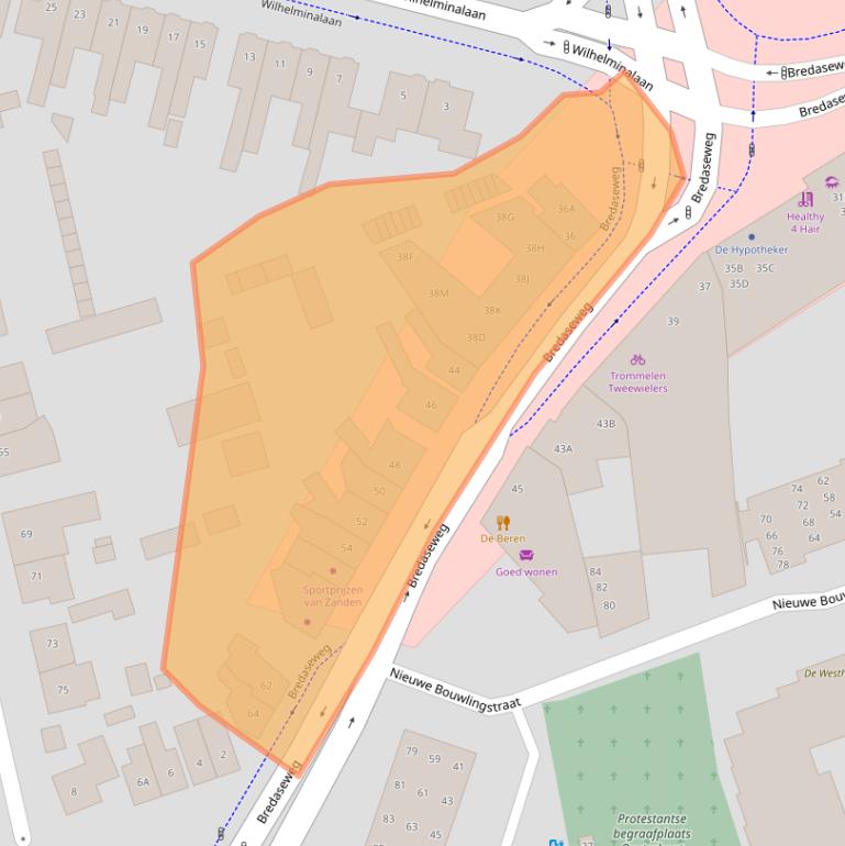 Kaart van postcodegebied 4901KM.