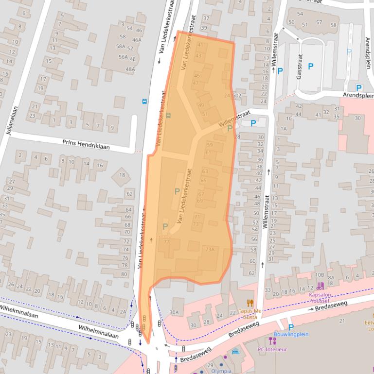 Kaart van postcodegebied 4901KR.