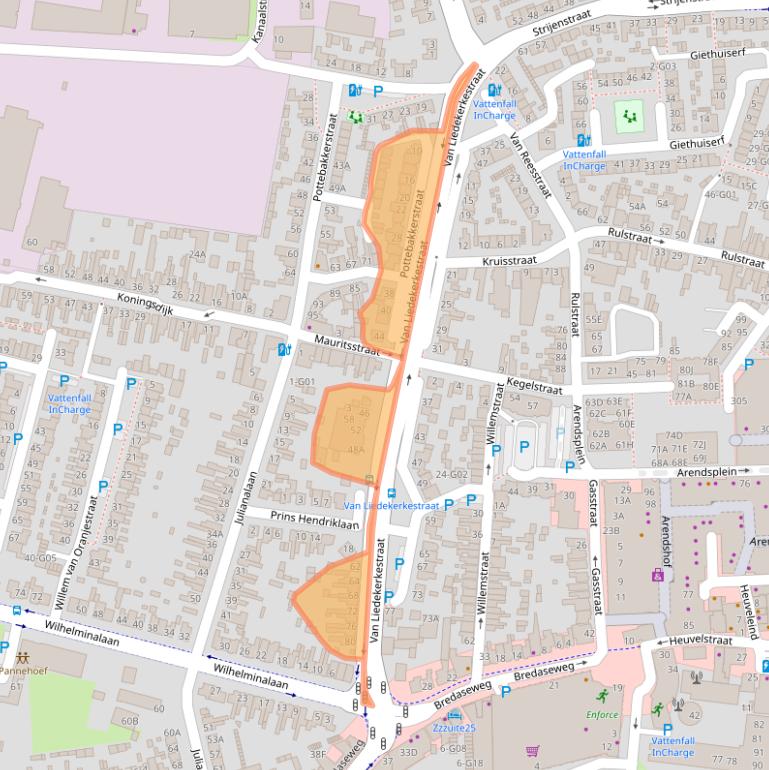 Kaart van postcodegebied 4901KT.