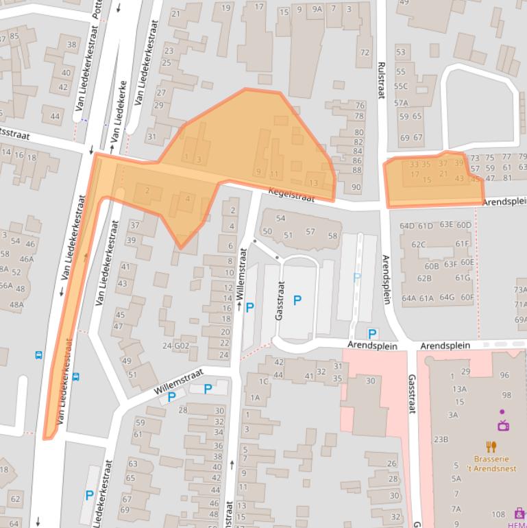 Kaart van postcodegebied 4901KW.