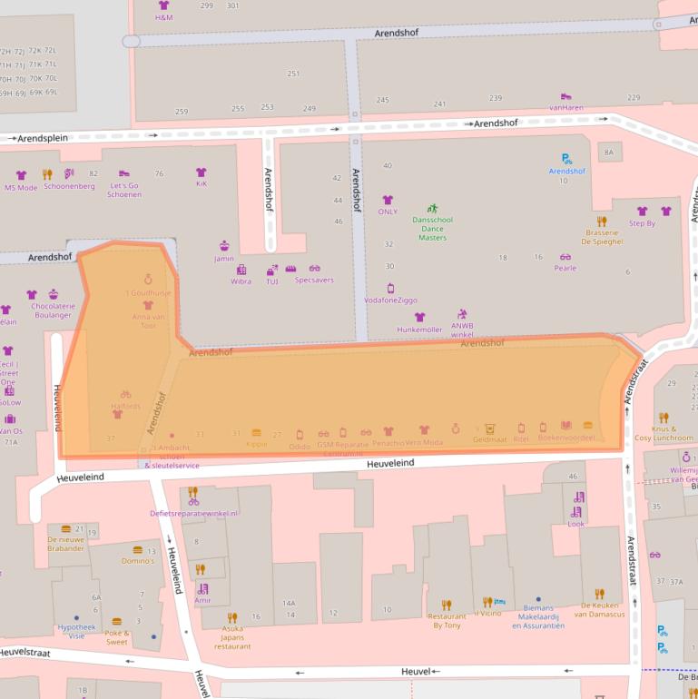 Kaart van postcodegebied 4901LG.