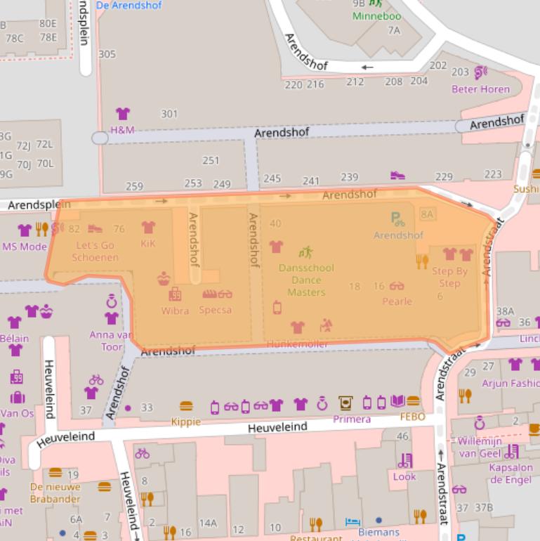 Kaart van postcodegebied 4901LH.