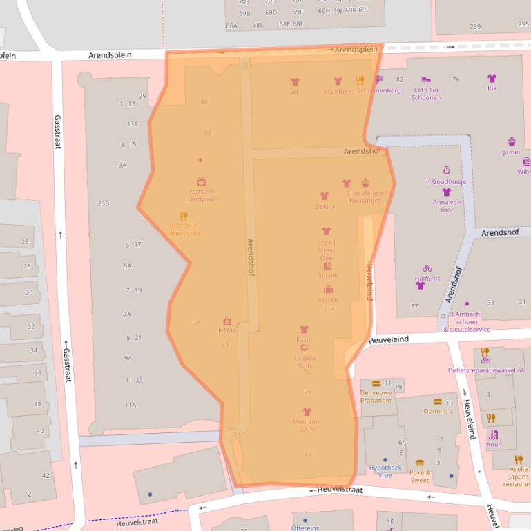Kaart van postcodegebied 4901LK.