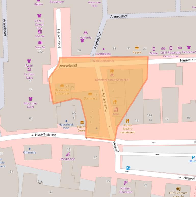 Kaart van postcodegebied 4901LL.