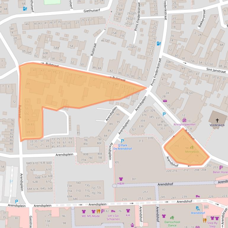 Kaart van postcodegebied 4901LM.