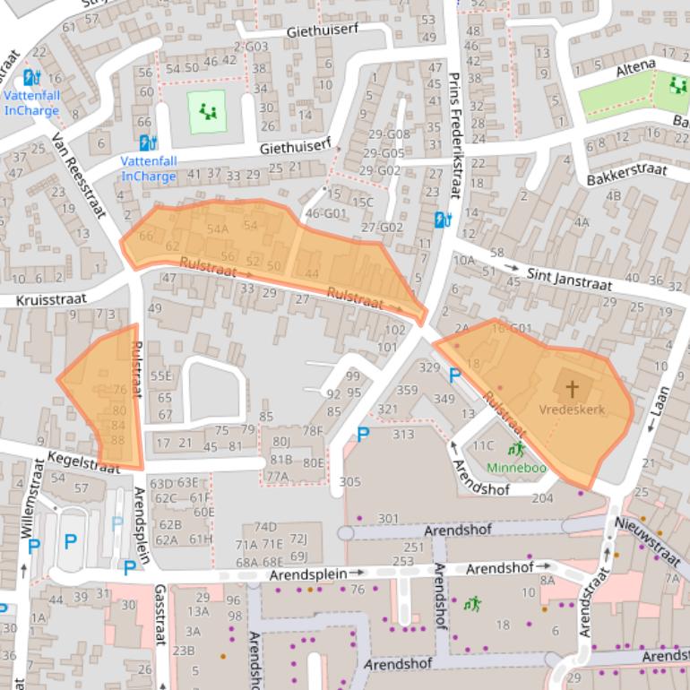 Kaart van postcodegebied 4901LN.