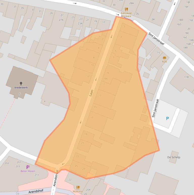 Kaart van postcodegebied 4901LP.