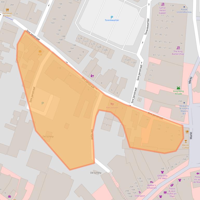Kaart van postcodegebied 4901LR.
