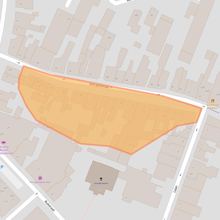 Kaart van postcodegebied 4901LS.