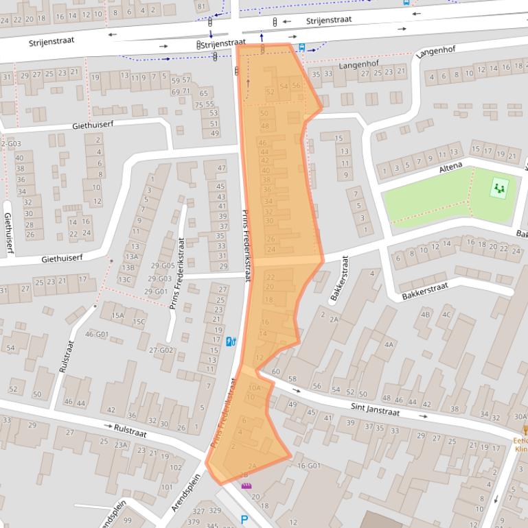 Kaart van postcodegebied 4901LW.