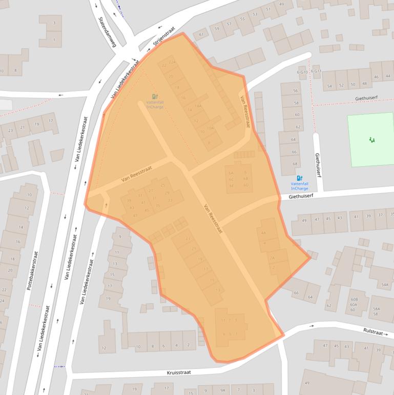 Kaart van postcodegebied 4901LZ.