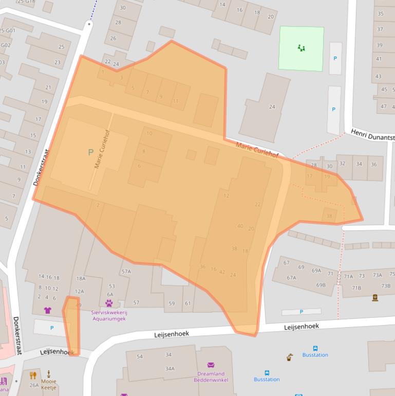 Kaart van postcodegebied 4901MJ.