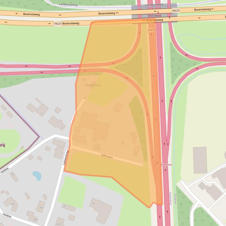 Kaart van postcodegebied 4901PB.