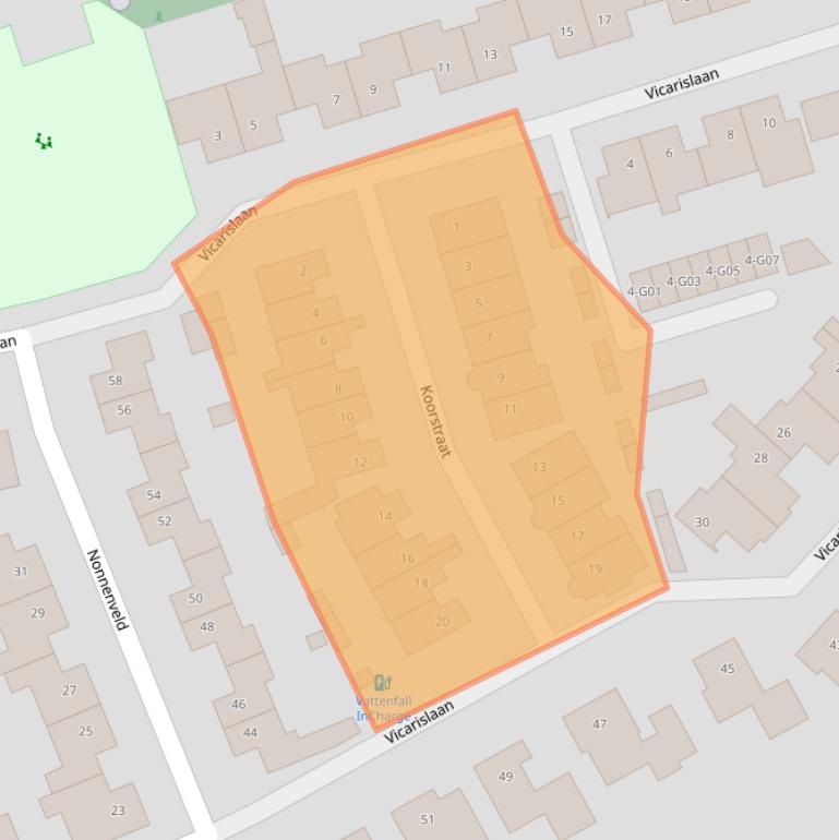 Kaart van postcodegebied 4901TC.