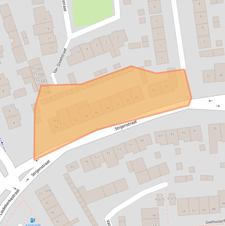 Kaart van postcodegebied 4901VC.