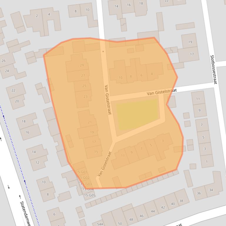 Kaart van postcodegebied 4901VX.