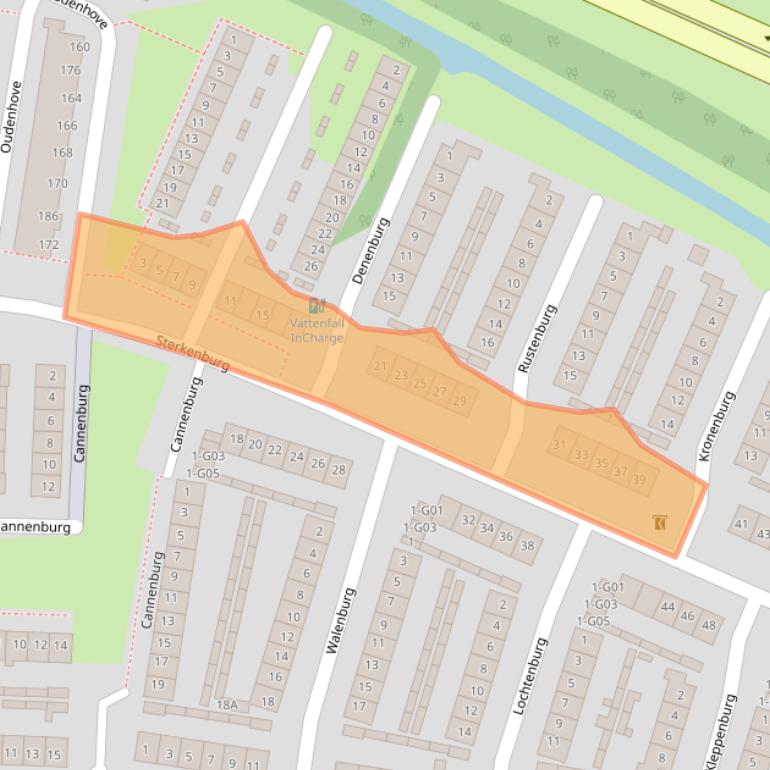 Kaart van postcodegebied 4901WB.