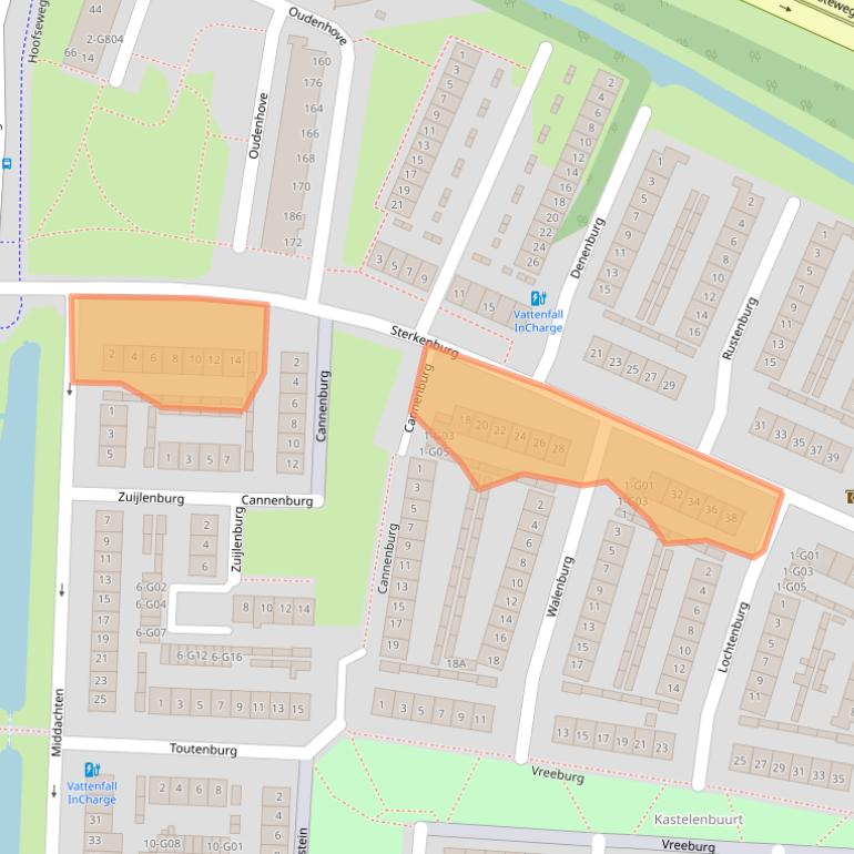 Kaart van postcodegebied 4901WD.