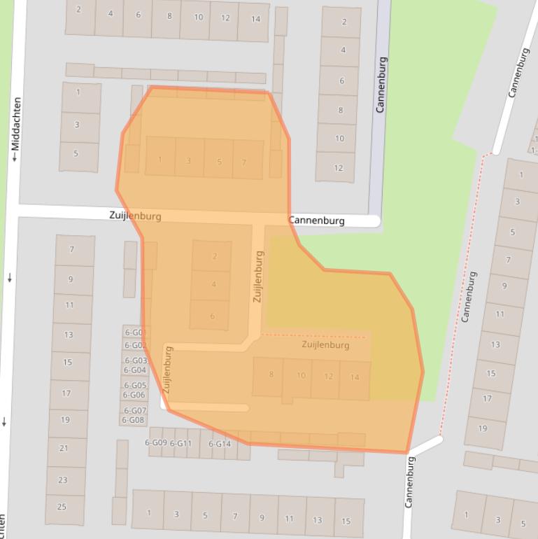 Kaart van postcodegebied 4901XA.