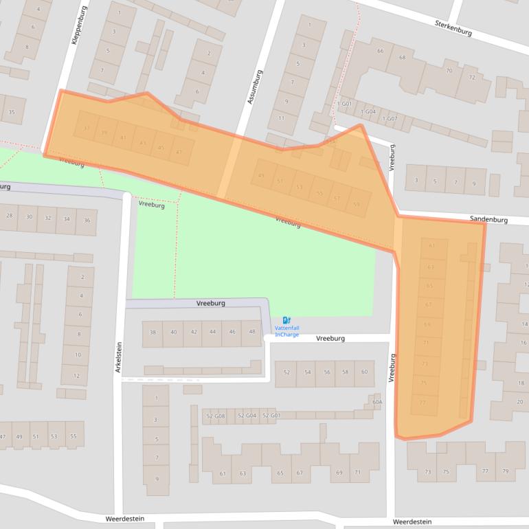 Kaart van postcodegebied 4901XD.