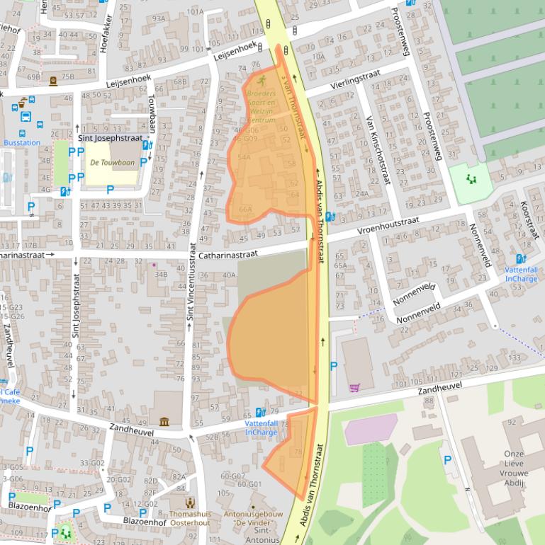 Kaart van postcodegebied 4901ZB.