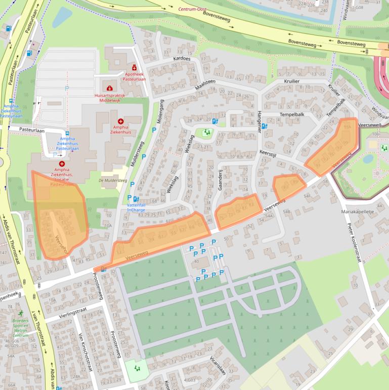 Kaart van postcodegebied 4901ZD.