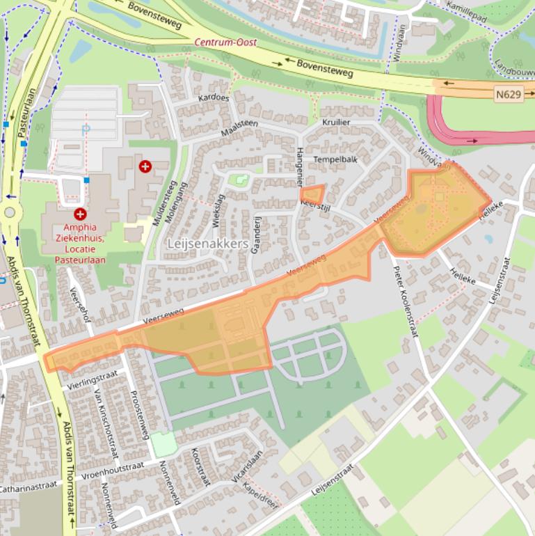 Kaart van postcodegebied 4901ZE.