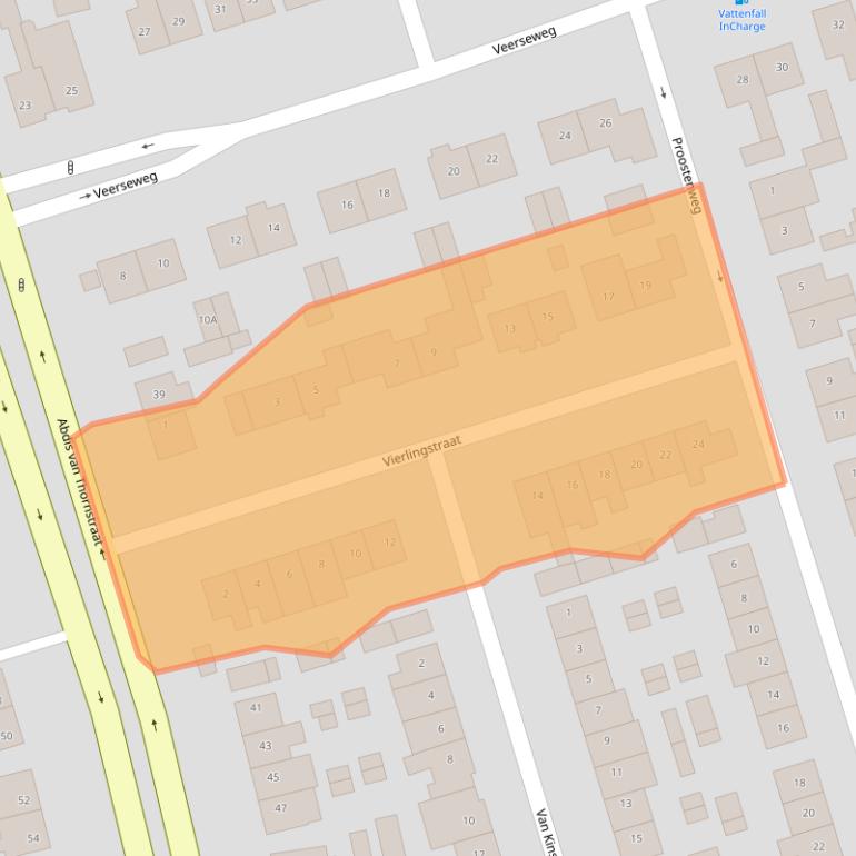 Kaart van postcodegebied 4901ZK.