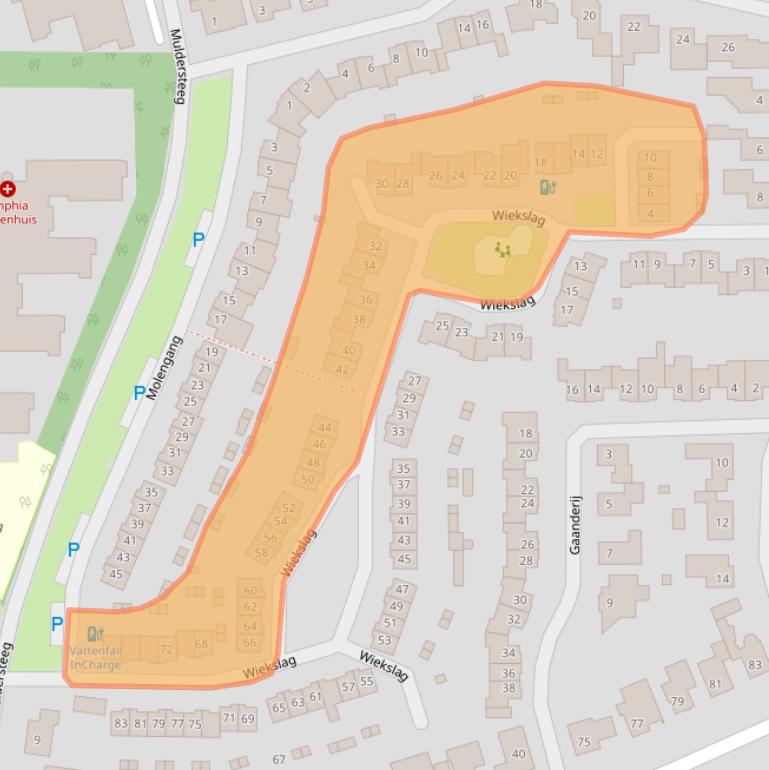 Kaart van postcodegebied 4901ZV.