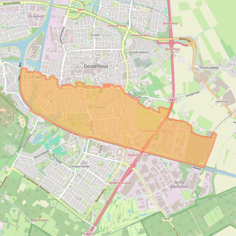 Kaart van postcodegebied 4902.